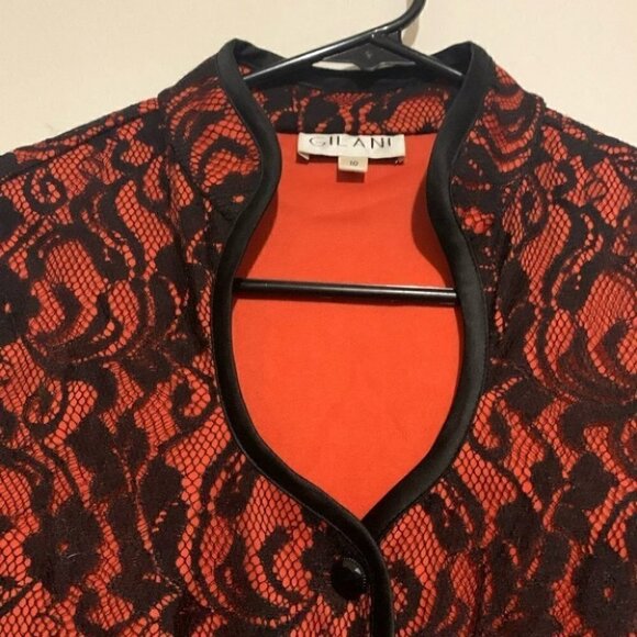 Red & Black Lace Bolero Jacket Gothic Witchy Vixen Style (Gilani, Size 10) - Picture 7 of 7